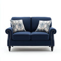 Canapé 2 places bleu marine en polyester rectangulaire 160 x 93 x 98 cm